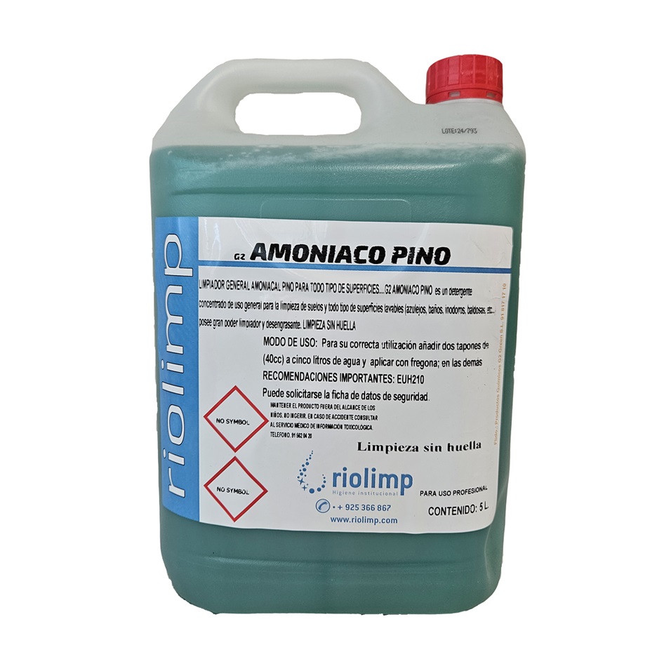 AMONIACO PINO. Limpiador amoniacal concentrado garrafa de 5 litros.                 